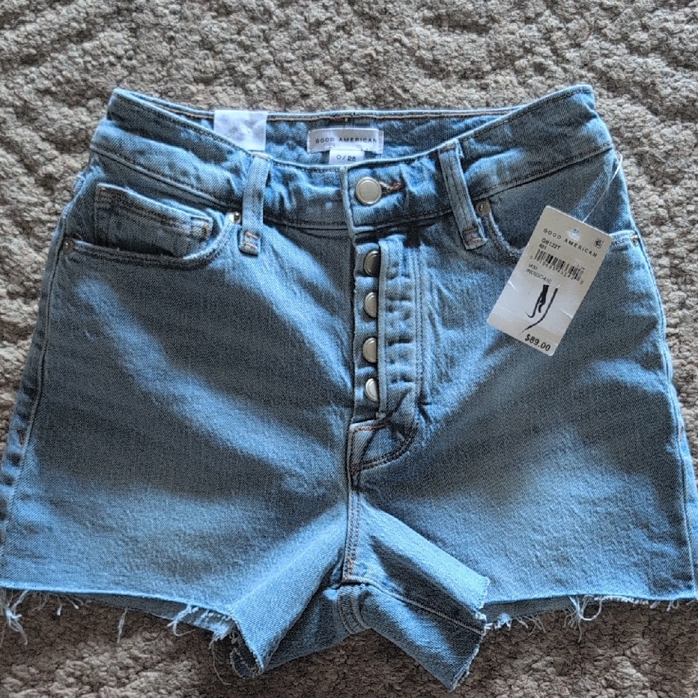 Good American Light Blue Jean Shorts